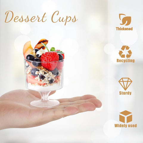 Ideal para fiestas: postres y frutas con vasos mwellewm.