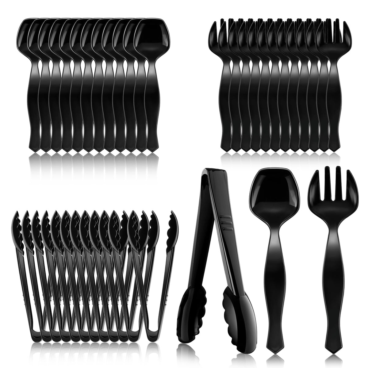 Mwellewm utensilios servir plástico grandes para buffet, duraderos y prácticos.