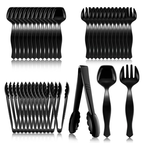 Mwellewm utensilios servir plástico grandes para buffet, duraderos y prácticos.