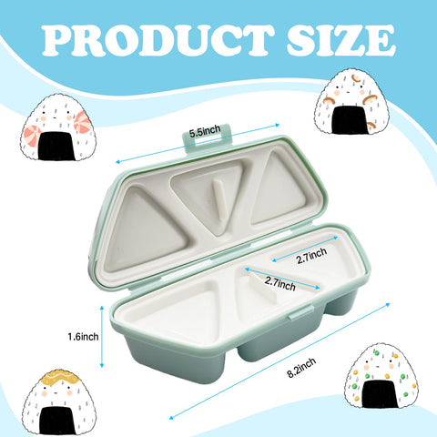 MXYEVL Molde triángulo para onigiri 6 piezas para almacenamiento seguro y ordenado.