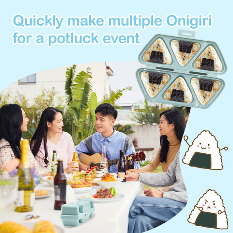 MXYEVL Molde triángulo para onigiri 6 piezas apilables, ahorro de espacio.