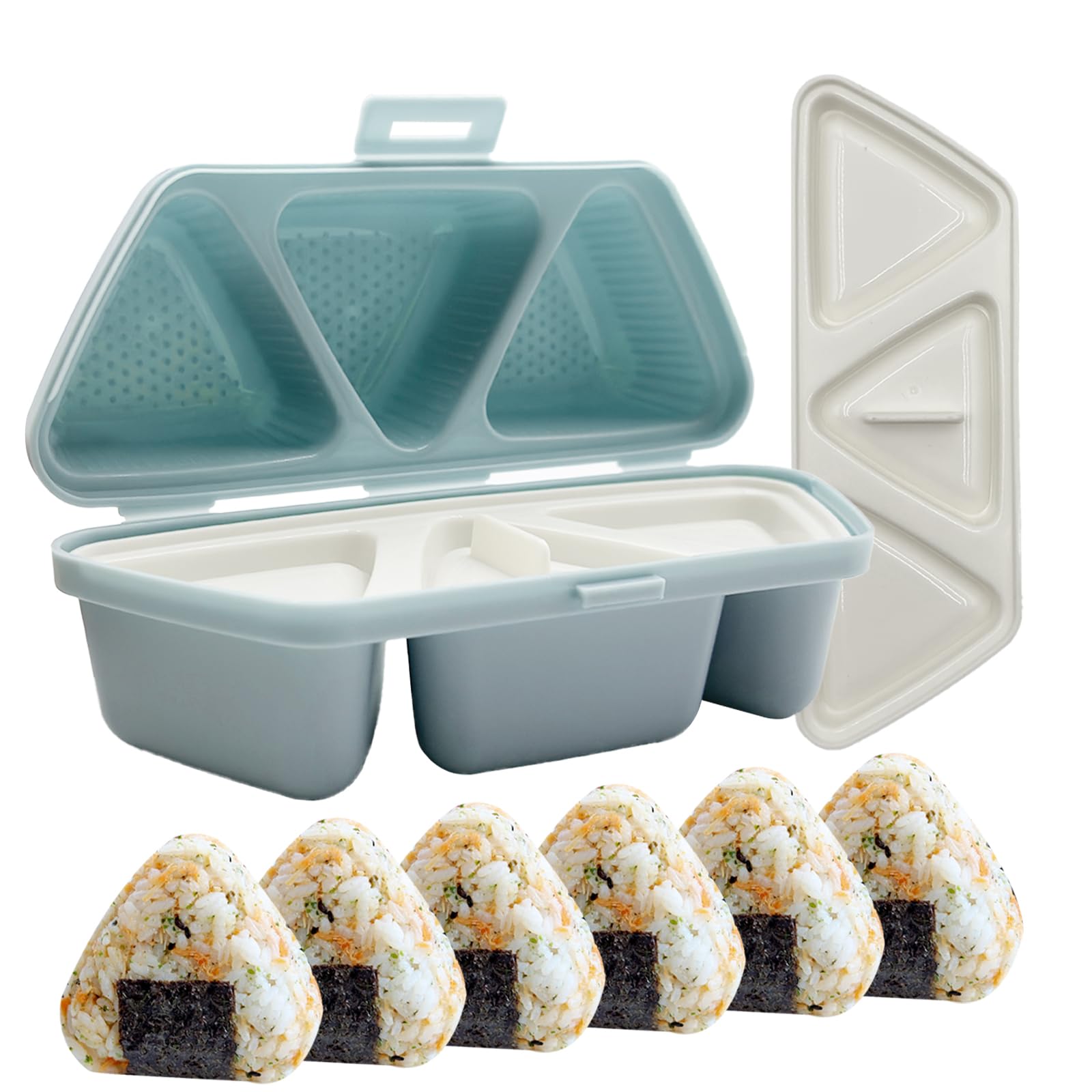 MXYEVL Molde triángulo para onigiri 6 piezas compacto, ideal para cocina rápida.