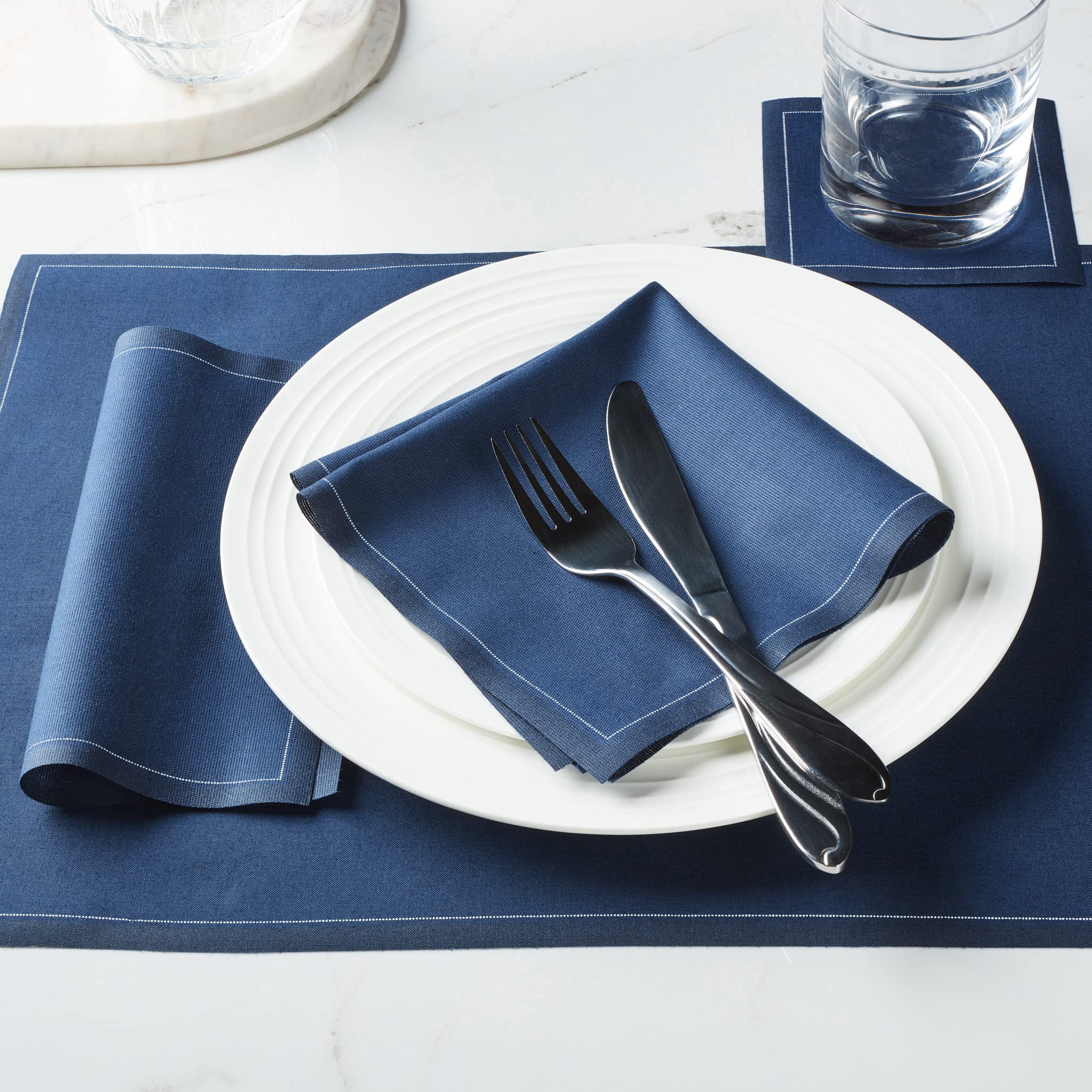 MY DRAP servilletas de algodón azul petróleo con diseño elegante para ocasiones especiales