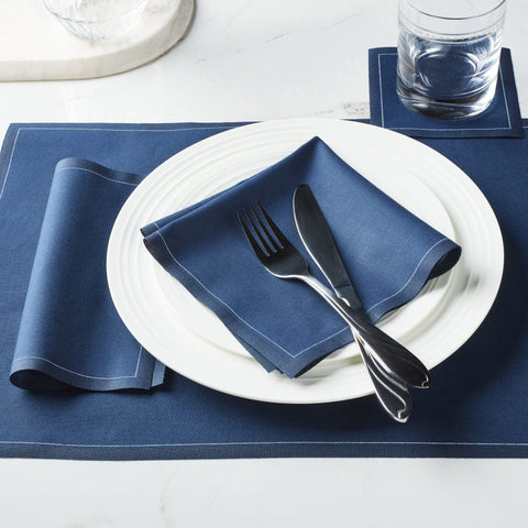 MY DRAP servilletas de algodón azul petróleo con diseño elegante para ocasiones especiales