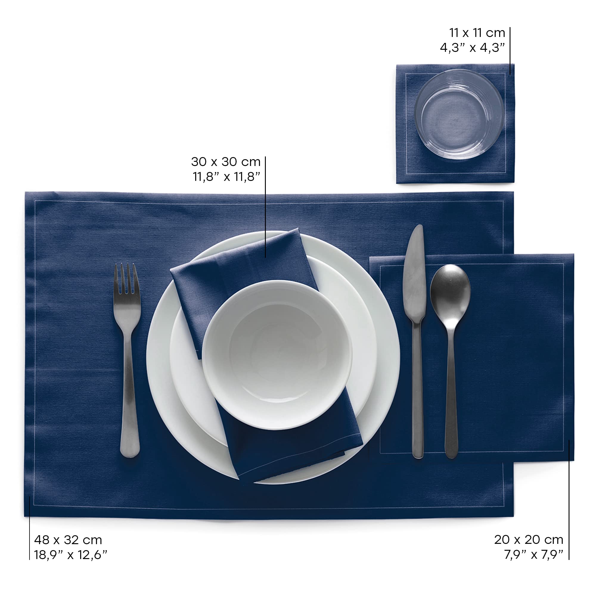 MY DRAP servilletas de algodón azul petróleo sin costuras para evitar pelusas