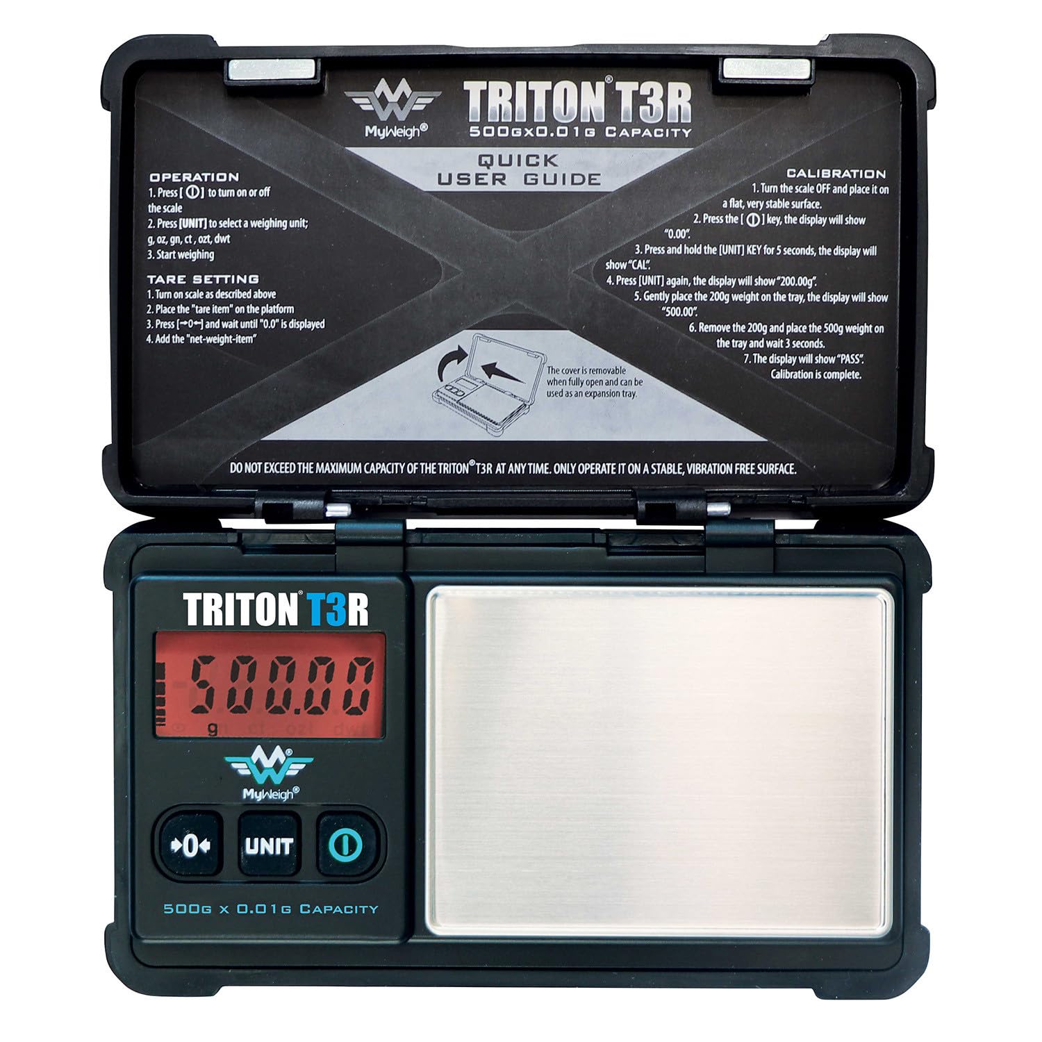 My Weigh Triton T3R, batería recargable, uso prolongado sin recargas frecuentes.