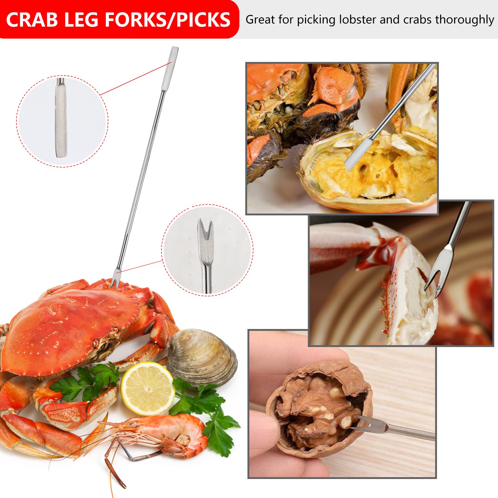 MYBMHTNB conjunto 17 piezas, todo en un solo estuche para mariscos