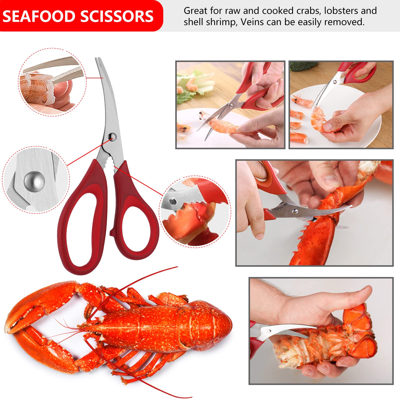MYBMHTNB tijeras para mariscos, afiladas y duraderas