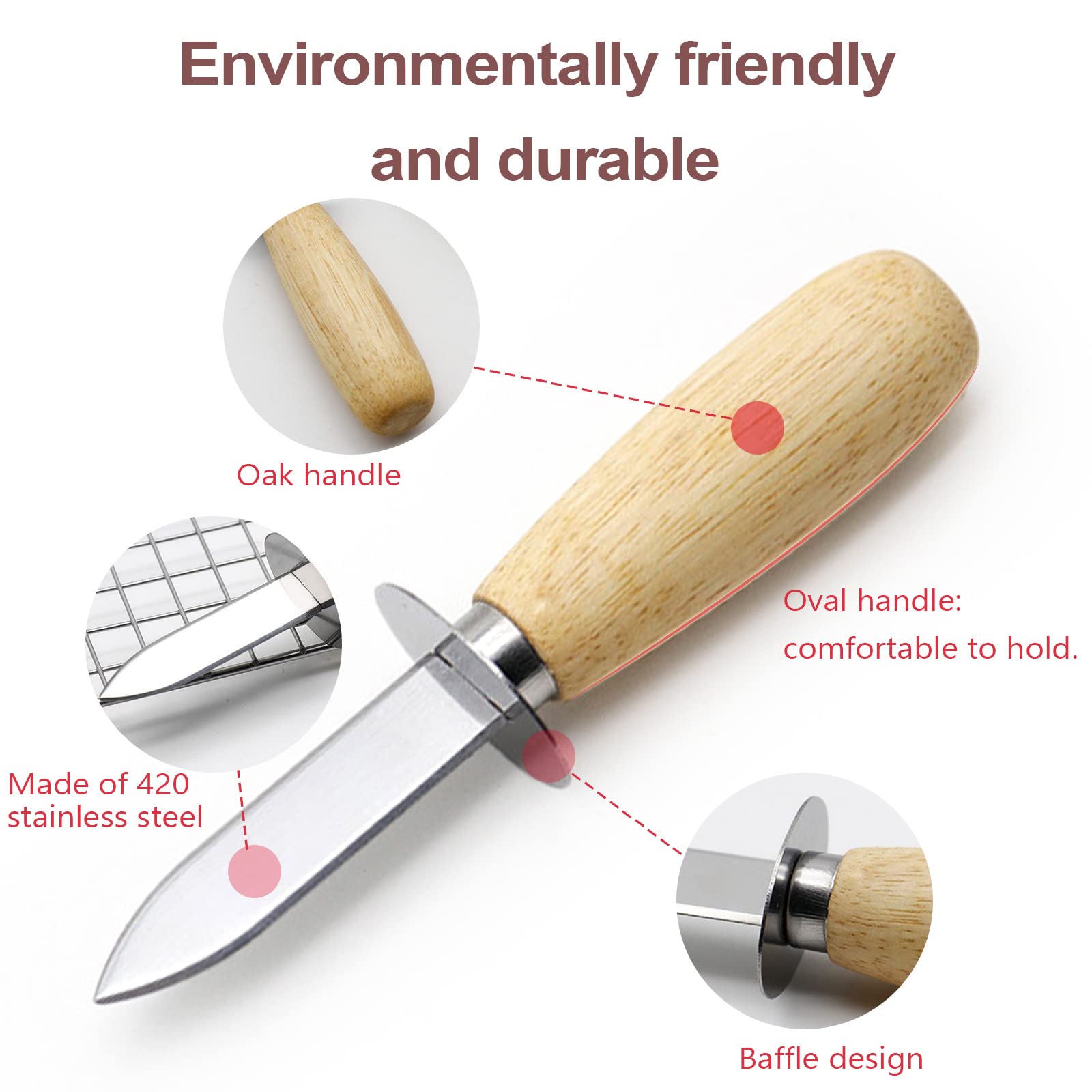 MYBMHTNB mango de roble ergonómico, agarre cómodo durante cocinado.
