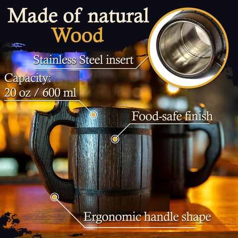 Regalo masculino: jarra de cerveza de madera de MyFancyCraft