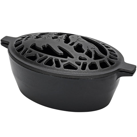 MYFIREPLACEDIRECT vaporera para estufa de leña con lobo decorativo añade humedad natural.