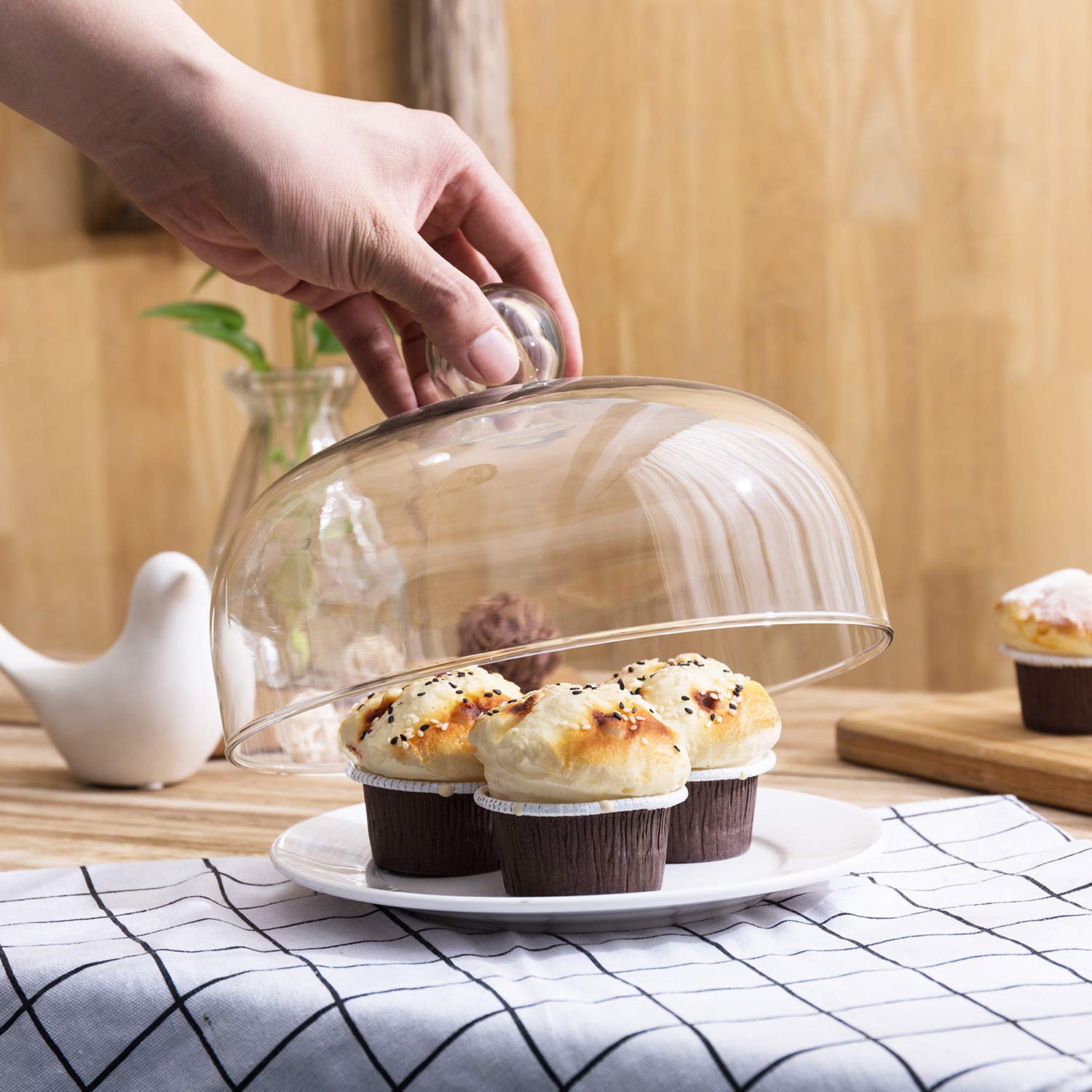 MyGift campana de cristal con asa facilita cubrir repostería.