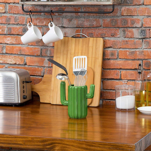 MyGift cactus cerámico detalle verde brillante para decoración