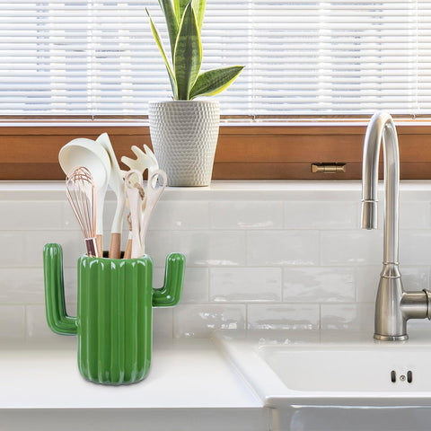 MyGift cactus cerámico primer plano, superficie duradera para uso diario