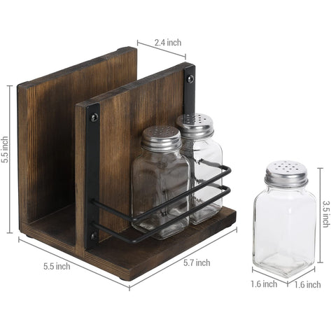 Diseño rústico de madera quemada y metal negro de MyGift para cocina.