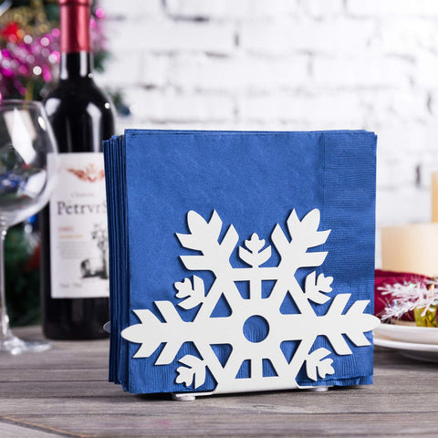 MyGift porta-servilletas con corte de copos de nieve para mesa decorativa.