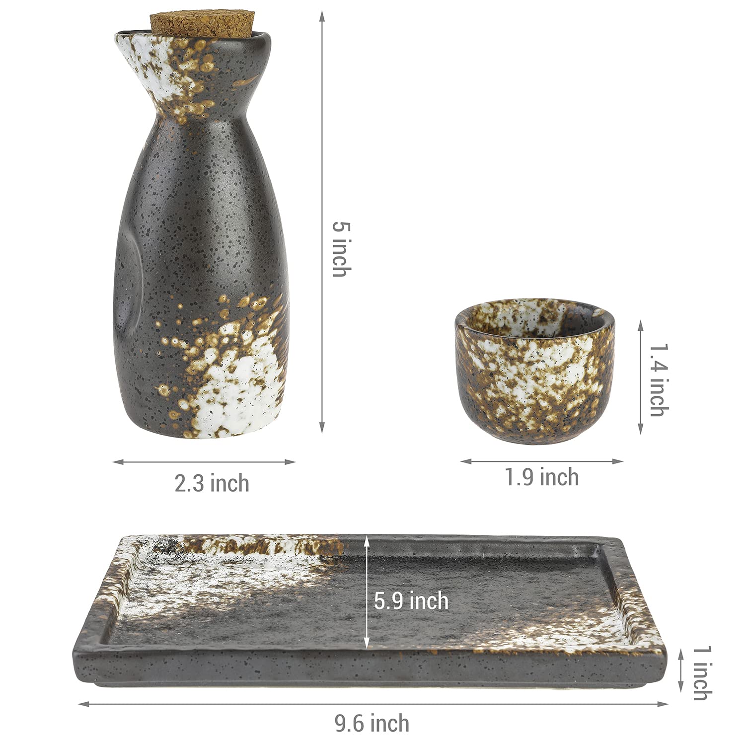 MyGift servir sake frío o caliente con cerámica robusta y presentable.
