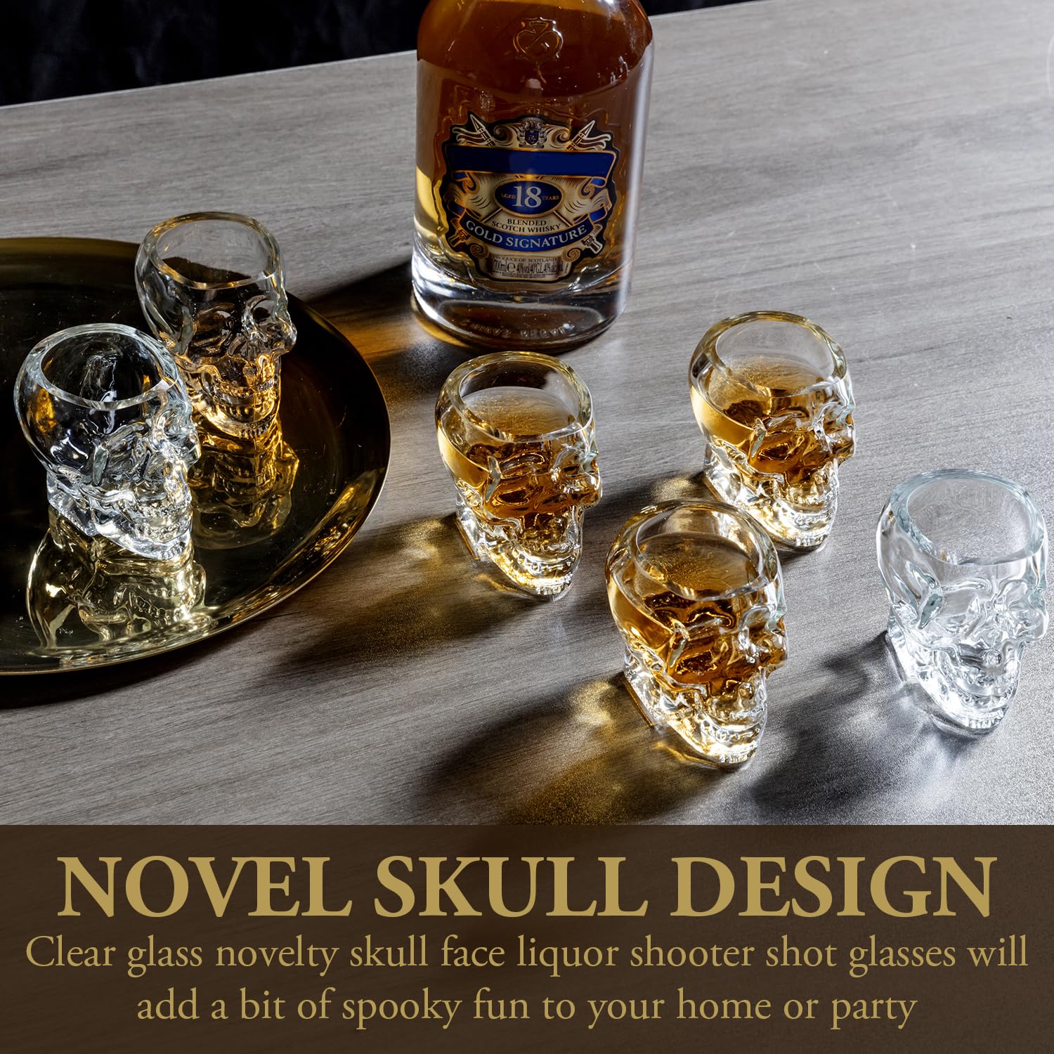 Vasos chupito MyGift para fiestas temáticas y decoración con cristal claro.
