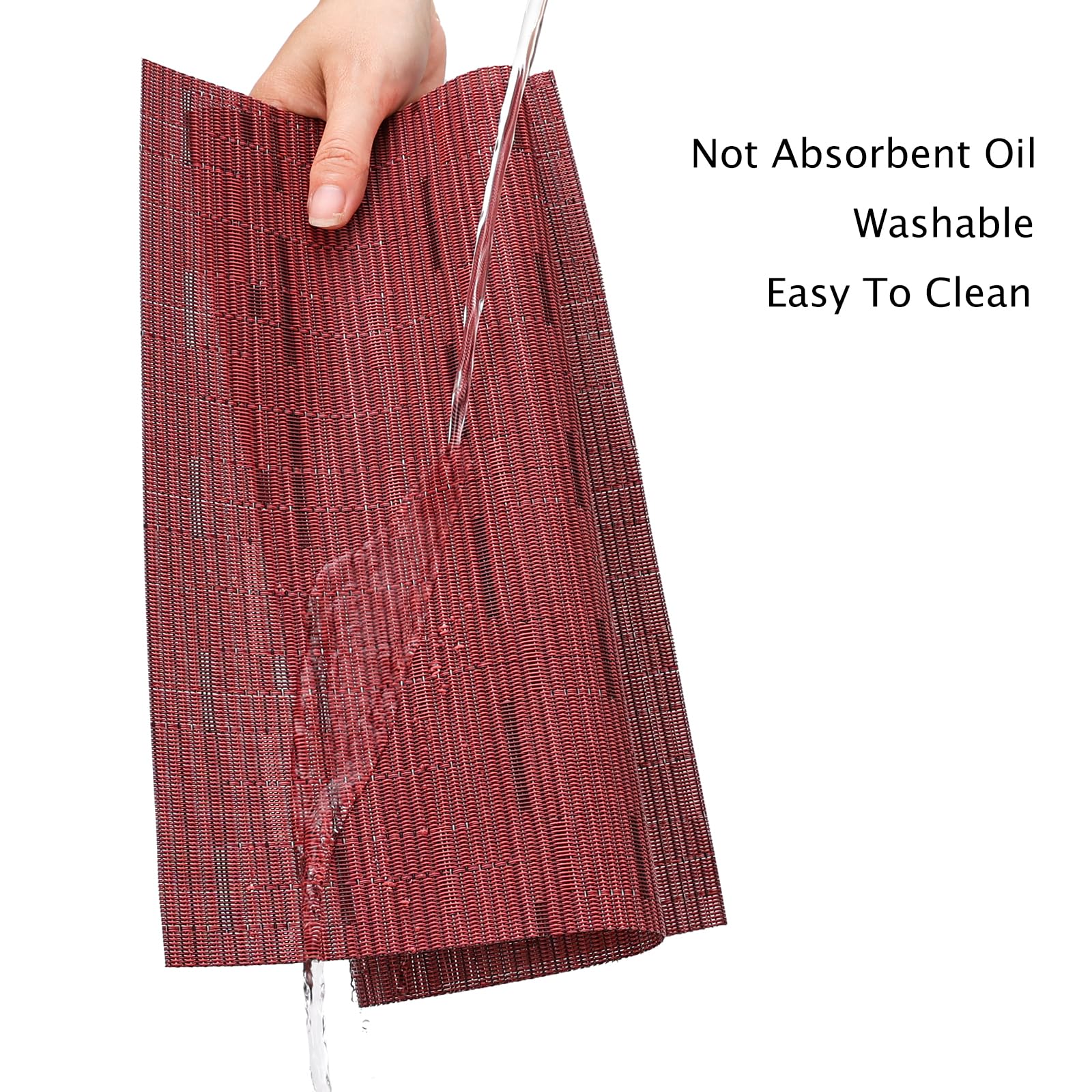 Myir JUN manteles rojos de PVC antideslizantes para mesa estable