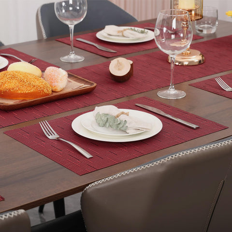 Myir JUN manteles rojos de PVC resistentes al calor para mesa