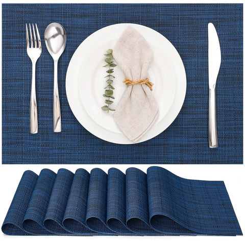 Manteles Myir JUN azul oscuro, diseño de vinilo, protege la mesa y añade estilo diario.