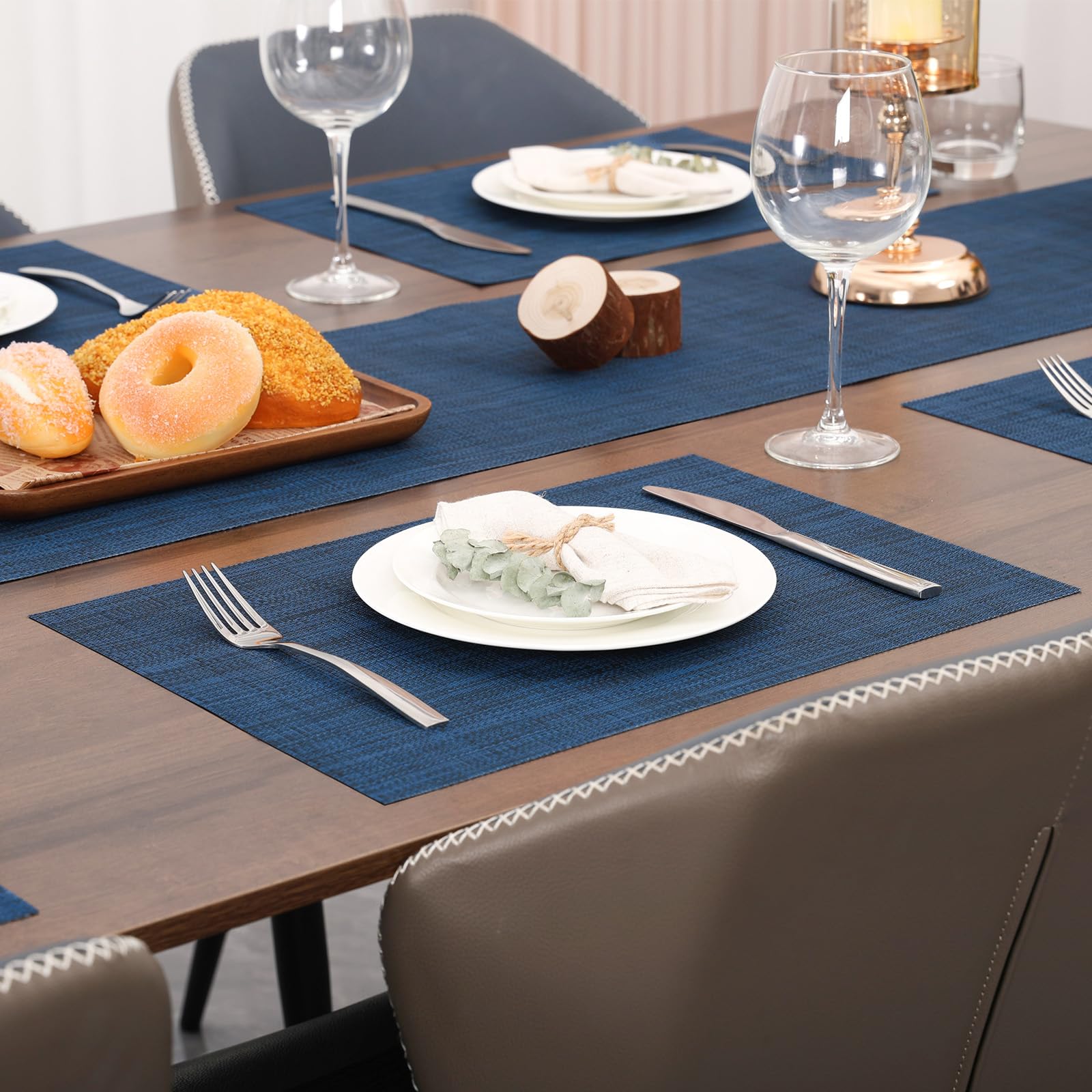 Manteles Myir JUN protección de la mesa, azul oscuro, resistencia al calor.