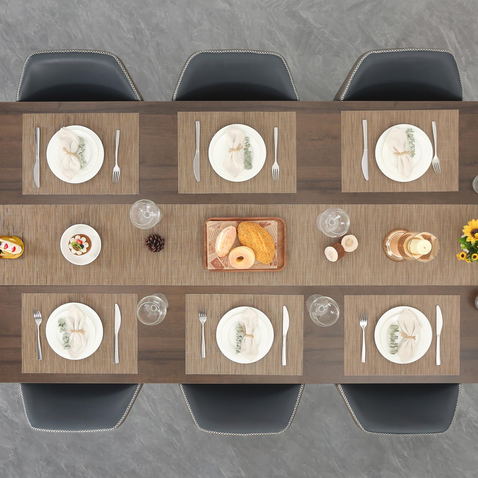 Myir JUN paso de mesa 12x55 pulgadas, ajuste flexible para tu comedor
