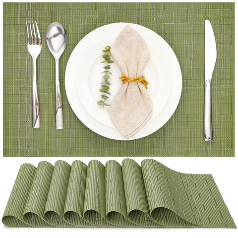 Salvamanteles Myir JUN verde trenzado para mesa, protege la superficie y decora la mesa.