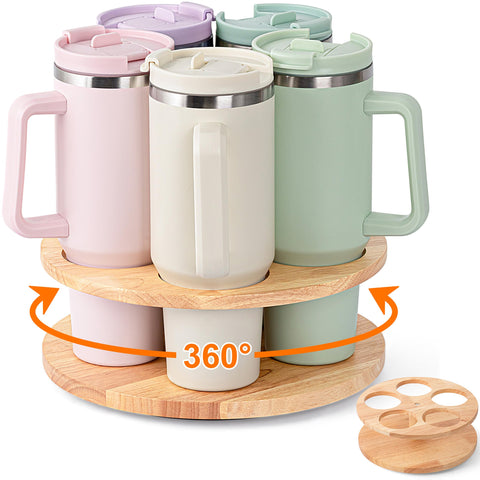 MyLifeUNIT organizador giratorio para vasos Stanley 40oz, acceso rápido y orden en la cocina.