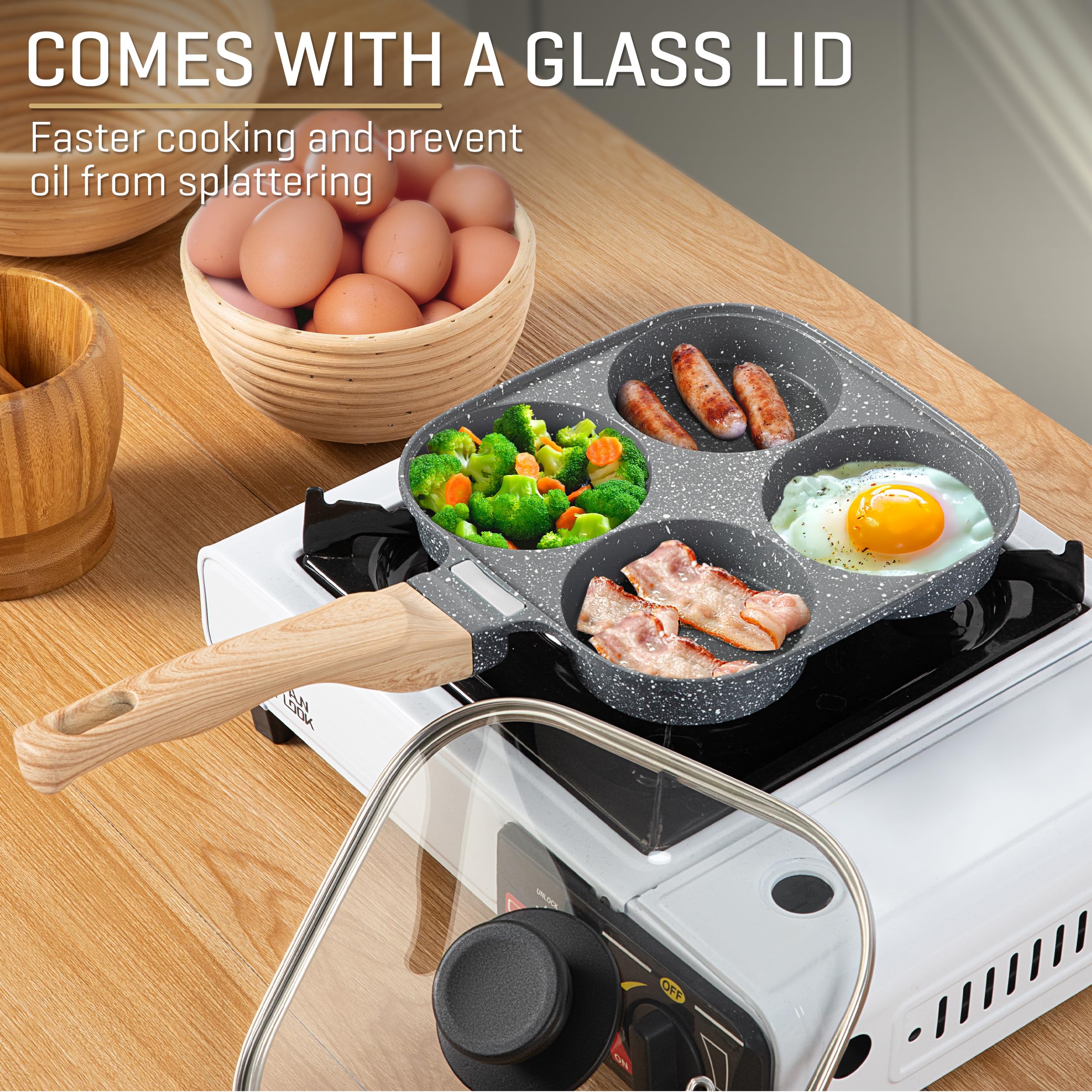 MyLifeUNIT sartén-cocción-rapida-igualada calentamiento uniforme para desayunos eficientes.