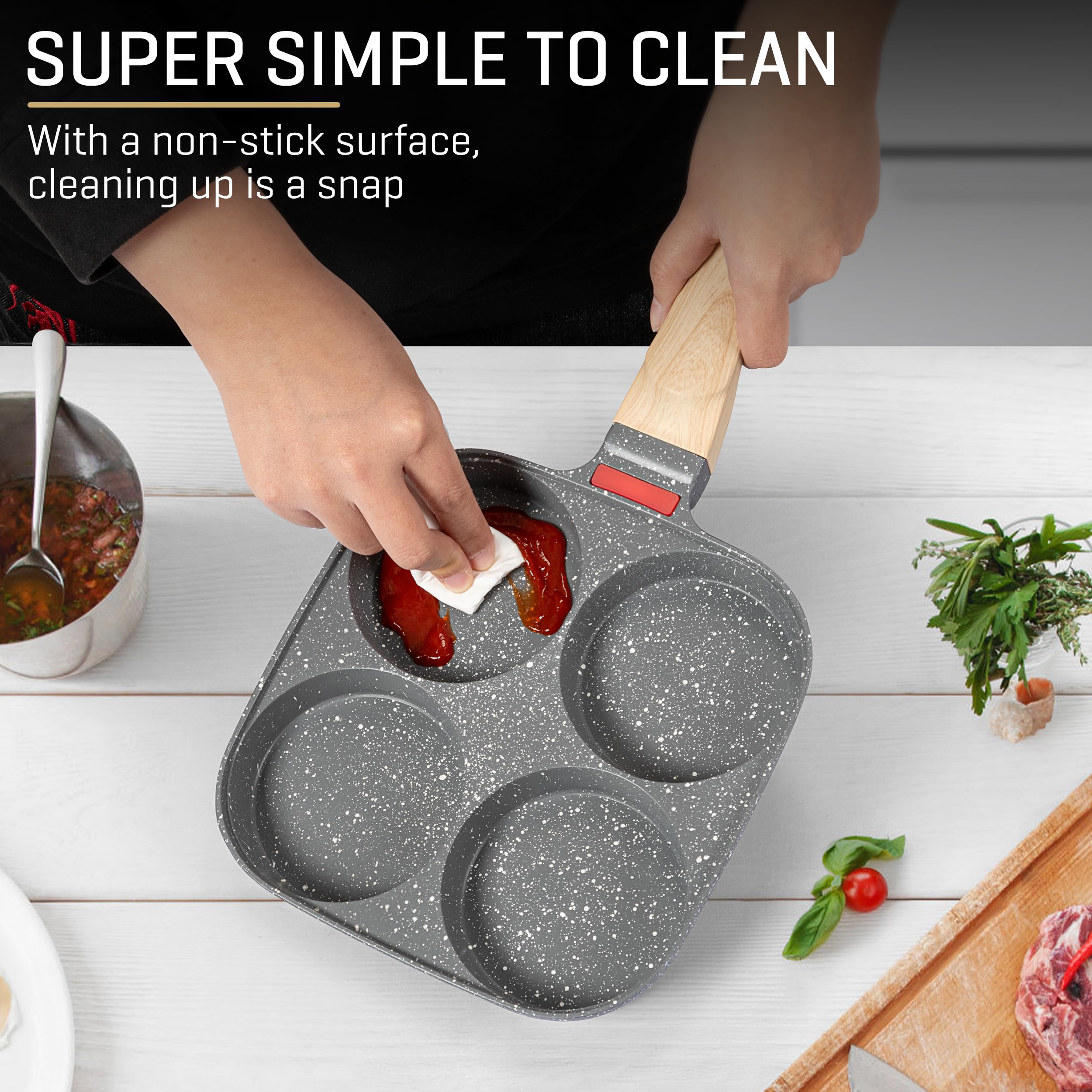 MyLifeUNIT sartén-multifuncional para huevos, tocino y sándwiches en el desayuno.