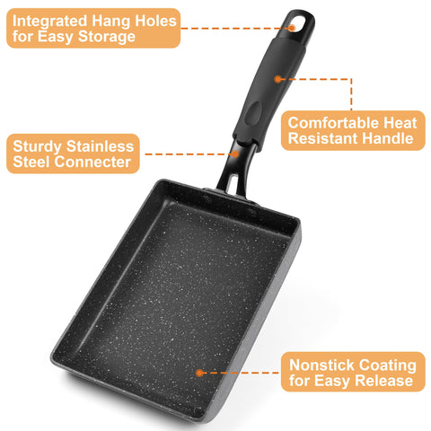 MyLifeUNIT sartén omelette rectangular para desayunos versátiles