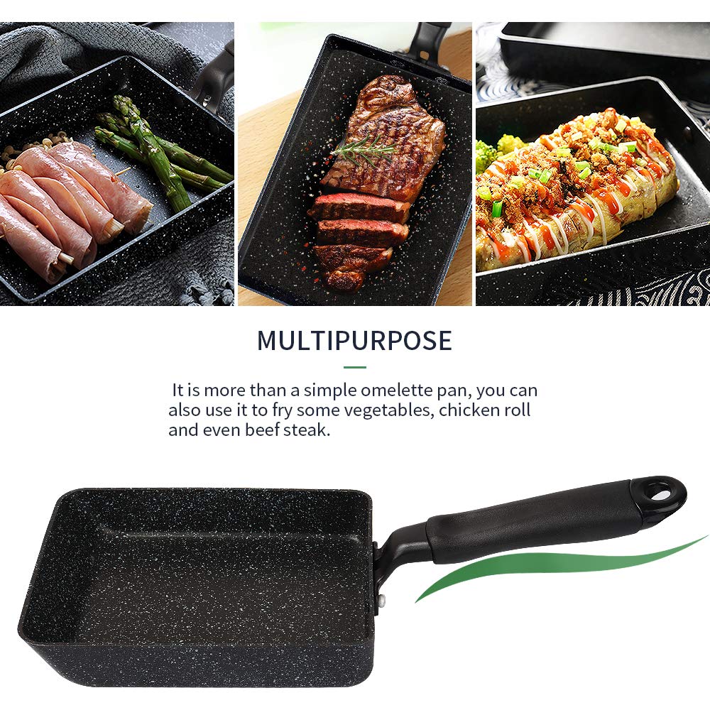 MyLifeUNIT Tamagoyaki Pan, espátula de silicona incluida protege antiadherente.