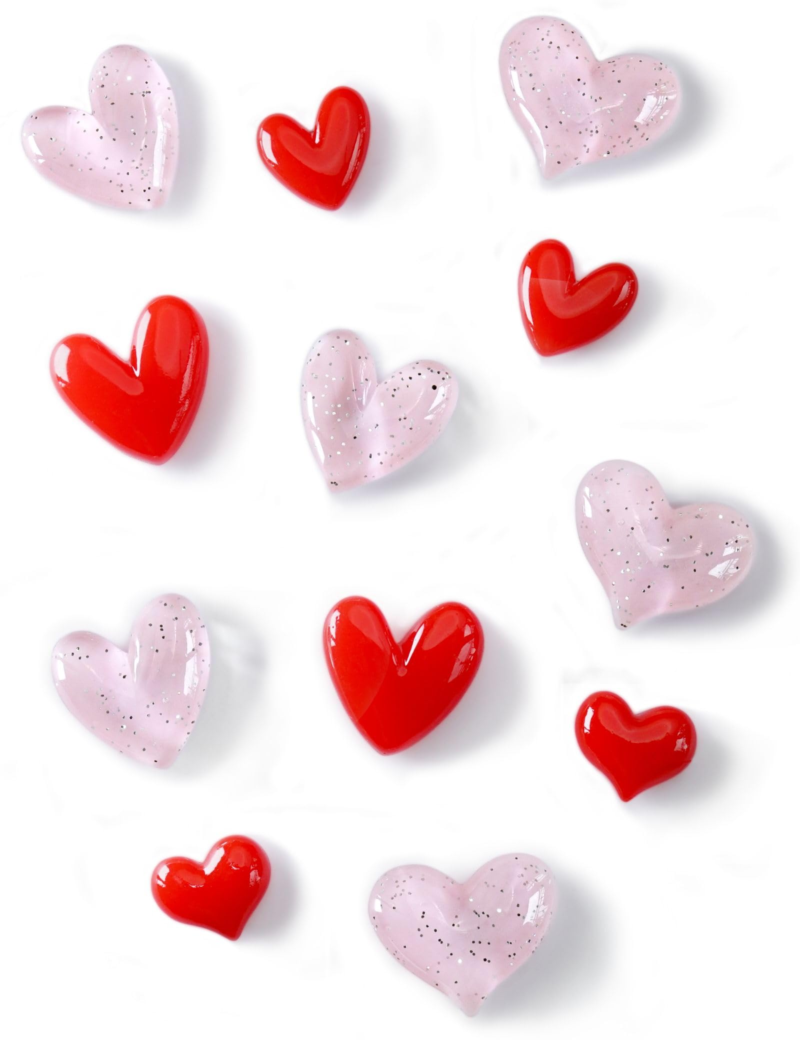 Imanes Mymazn con corazones de resina coloridos para nevera, decoran.
