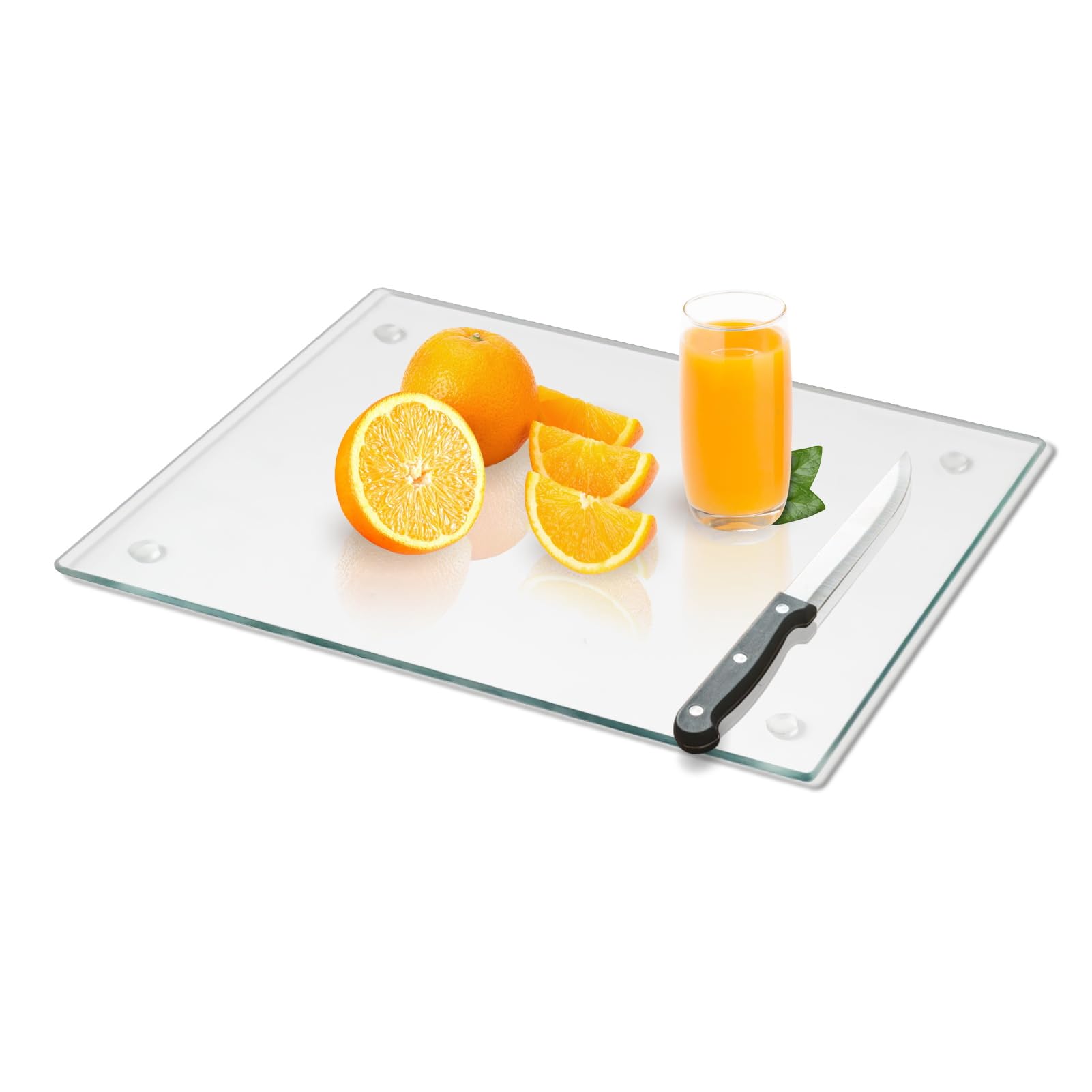 Mymonfif tabla corte vidrio temperado, vista frontal, superficie duradera para uso diario.