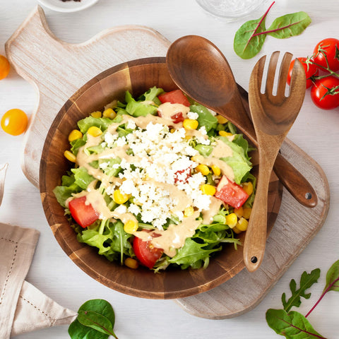 MYRAINBOW cuchara de servir de madera, complemento perfecto para servir ensaladas y platos.