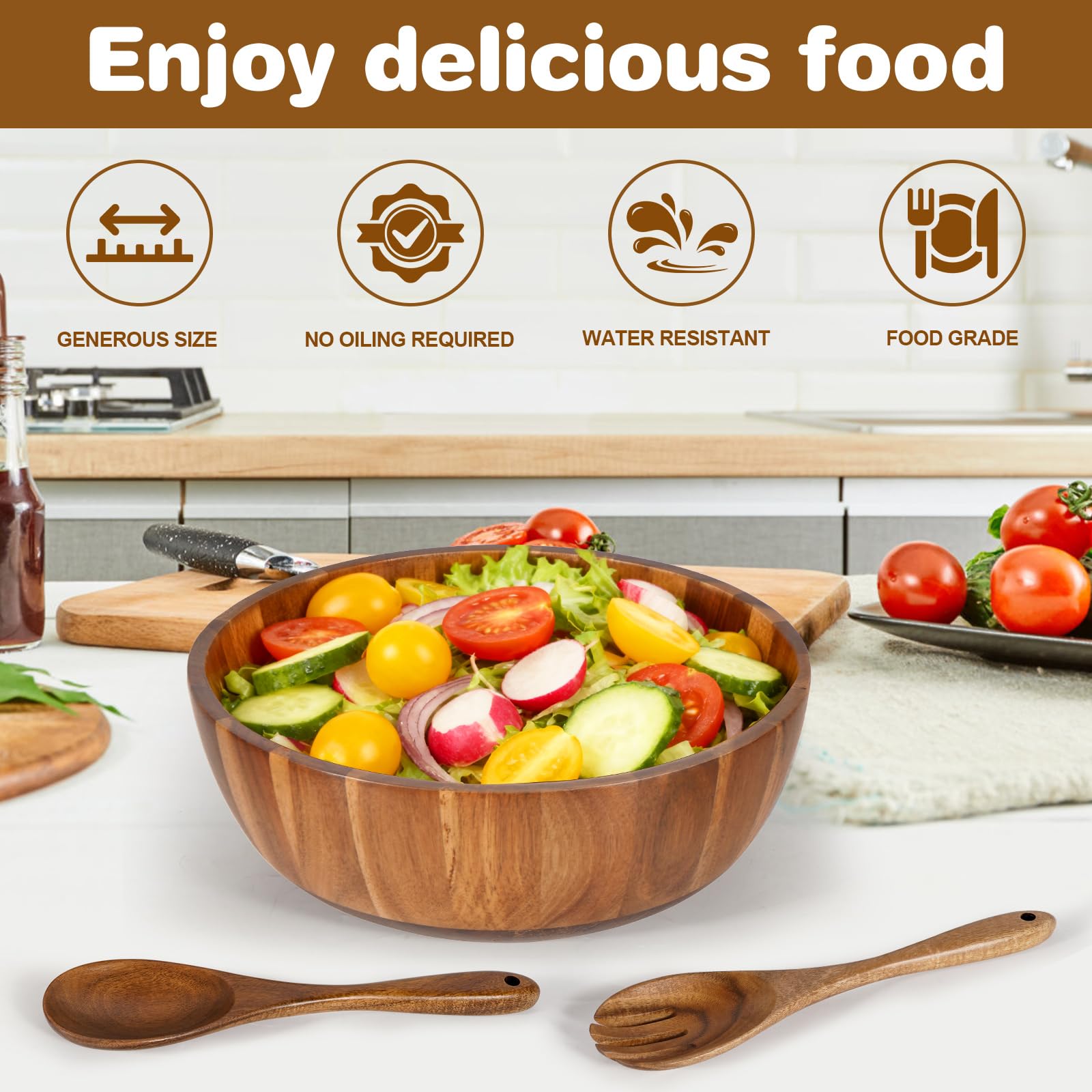 MYRAINBOW tenedor de servir de madera, práctico para repartir porciones en la mesa.