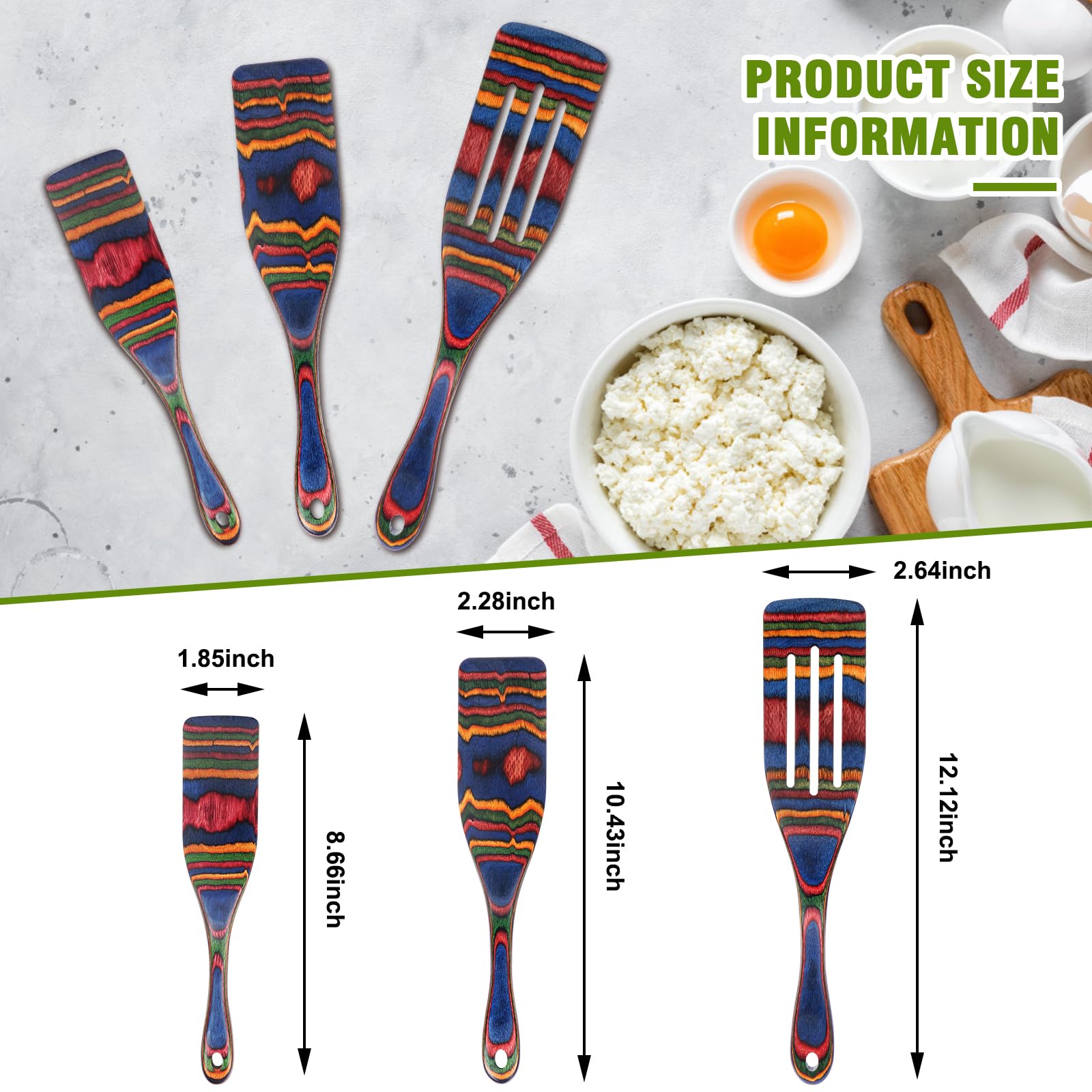 MYRAINBOW Utensilios de cocina de madera, resistentes al calor para guisos y salteados