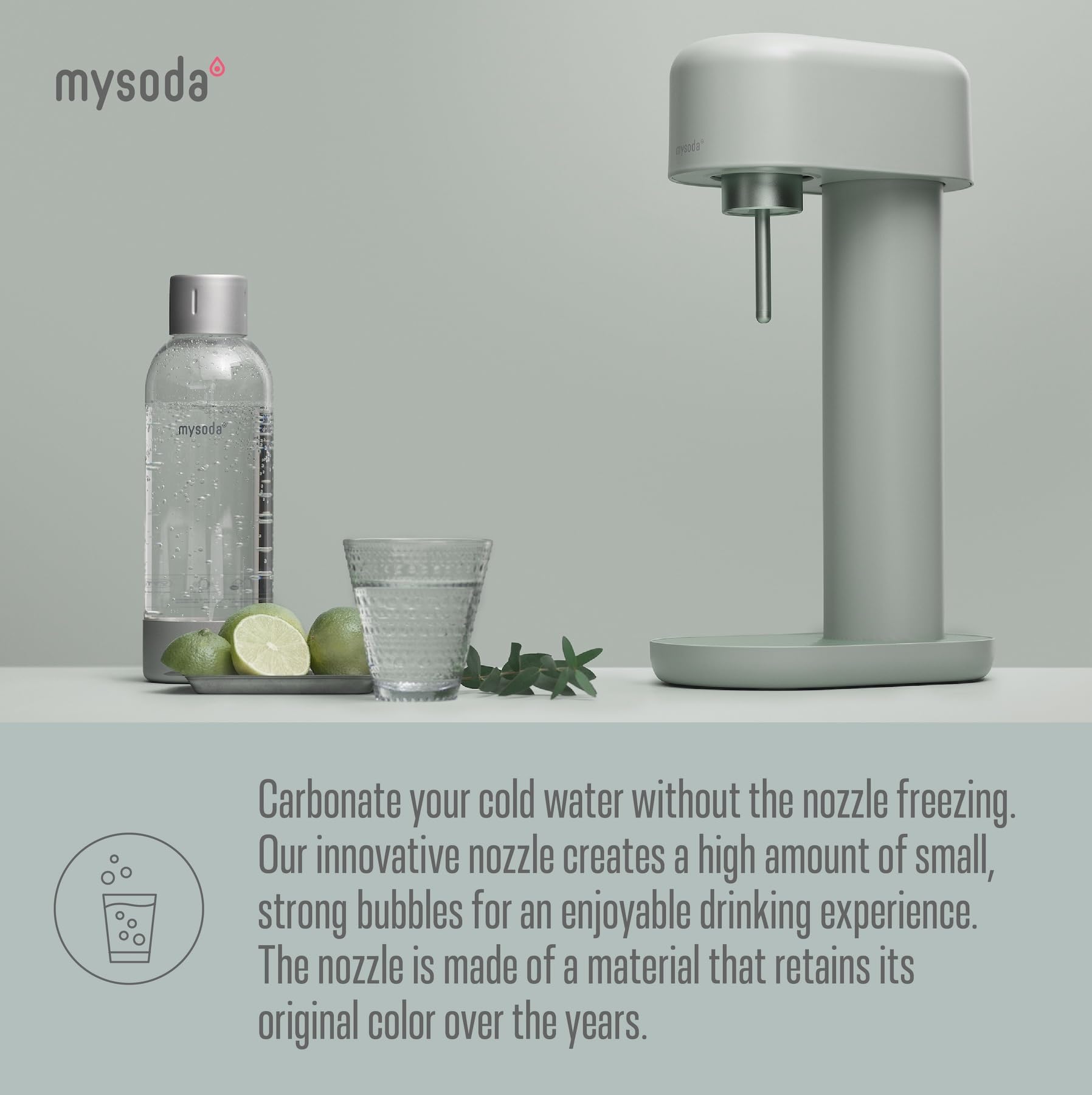 Mysoda Ruby 2 usa cilindro de recarga intercambiable para mayor comodidad.