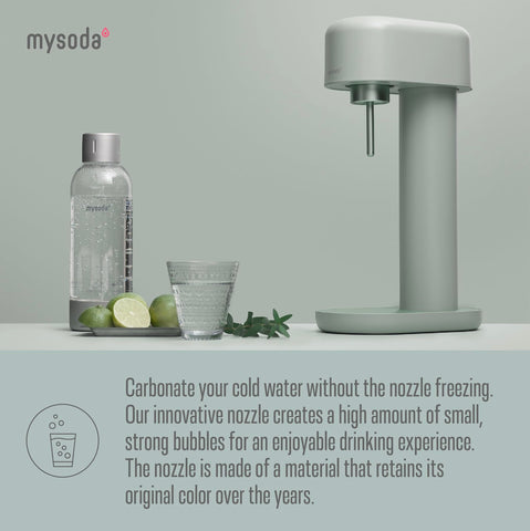 Mysoda Ruby 2 usa cilindro de recarga intercambiable para mayor comodidad.