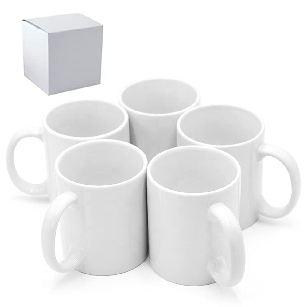 Taza MYSUB 11oz, superficie blanca lista para imprimir diseños.