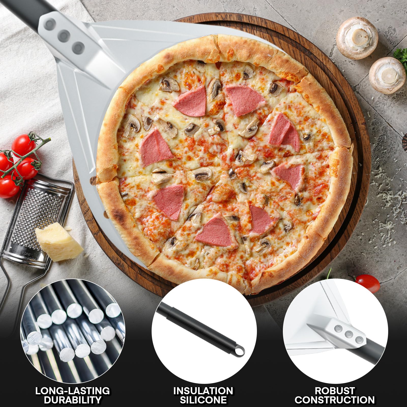 Cortapizzas Mysweety con hoja inoxidable para cortes limpios
