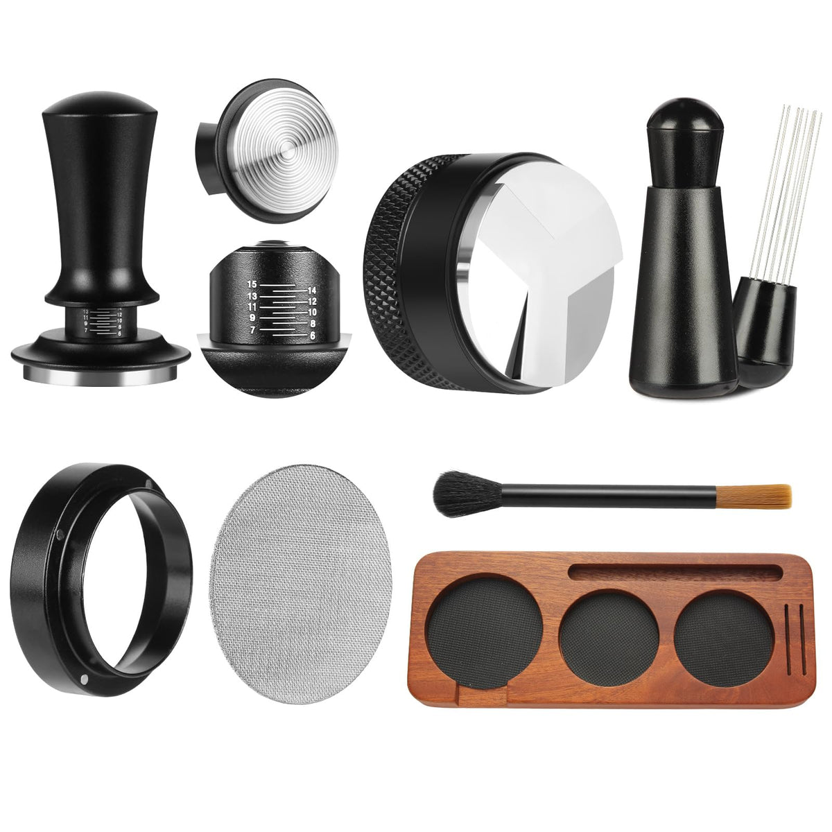 Mytdkxin prensa de espresso 58mm base para extracción uniforme.