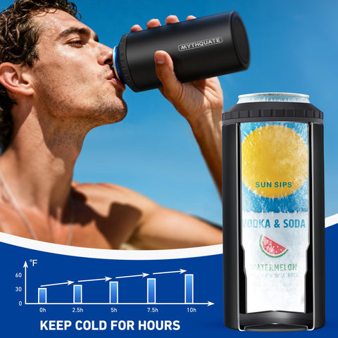 MYTHQUATE enfriador-botellas-cerveza-12oz: mantiene las bebidas frías por horas.