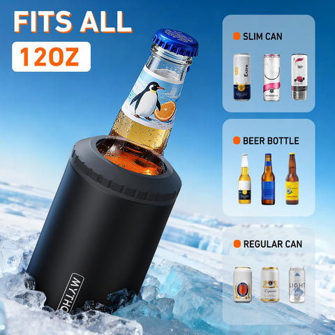 MYTHQUATE 3en1 enfiado-latas-12oz-regular: ajuste universal para latas y cervezas.