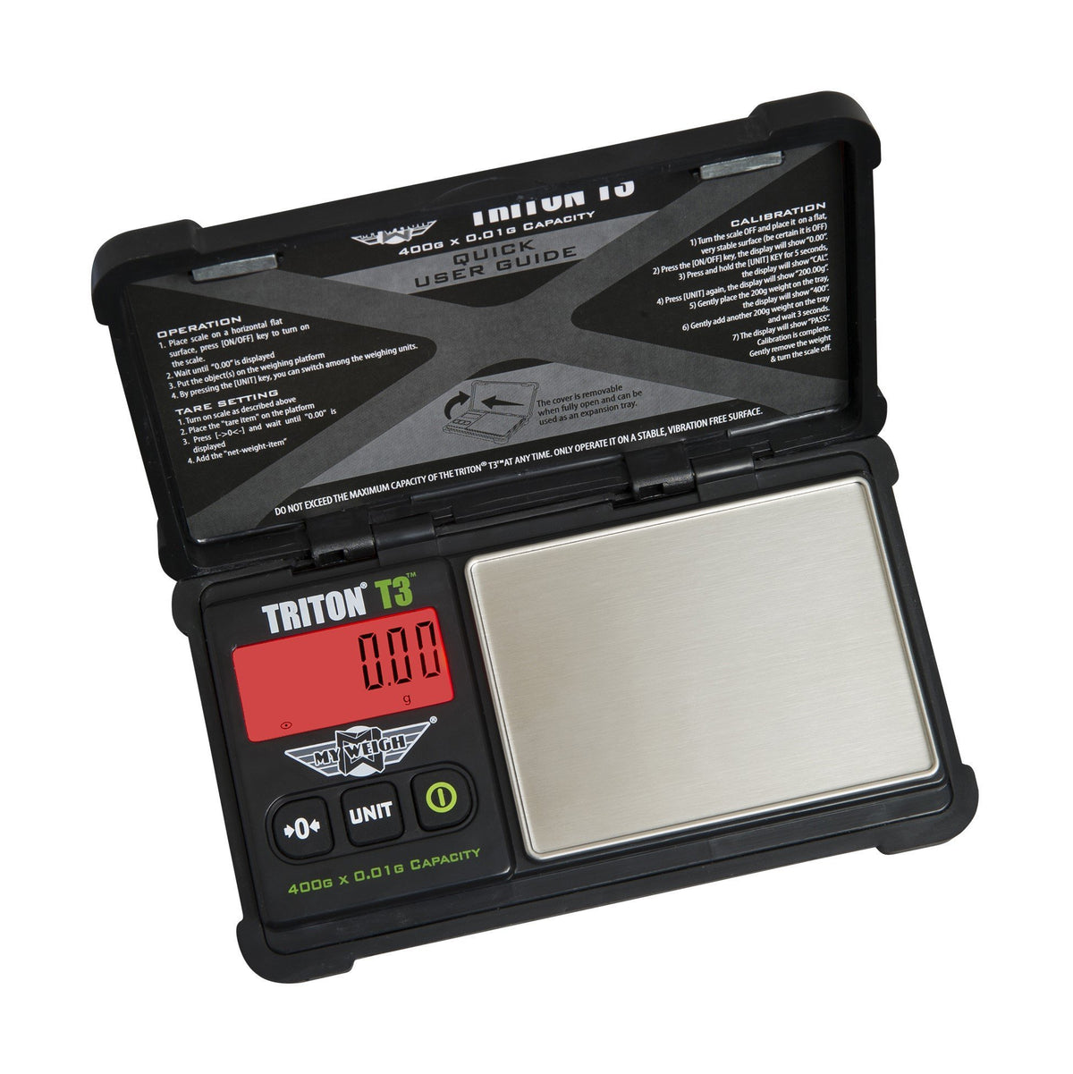 My Weigh T3-400 Triton: balanza portátil negra para pesajes precisos