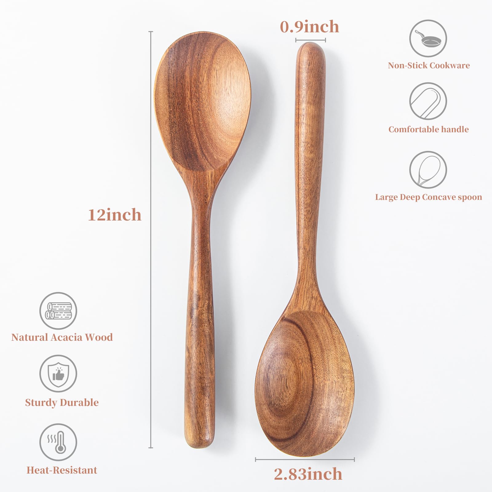 Cucharas MZROO con mango grueso para mayor comodidad y control