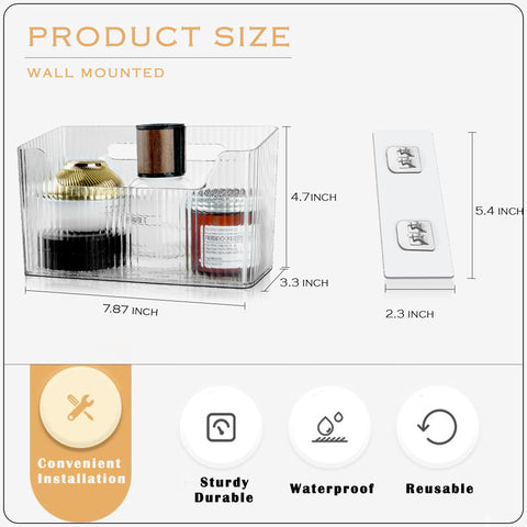 MZYIWUU organizador de pared adhesivo, diseño transparente para despejar encimeras.