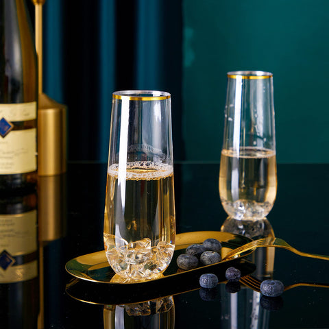 Copa N9R champán plástico transparente muestra bebidas con elegancia