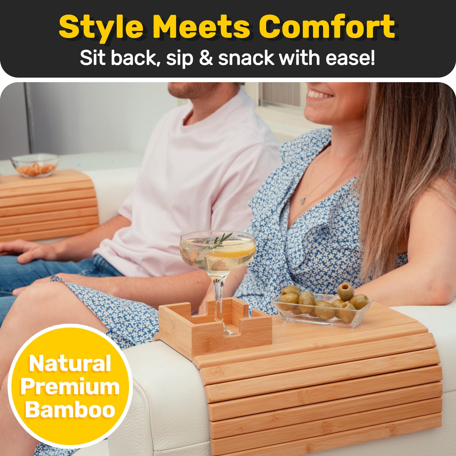 na*ya diseño minimalista en bambú para sofá, estilo discreto y funcional